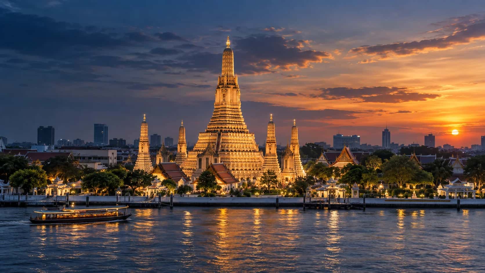 Cityscape of Bangkok, Thailand, First Class flight destination