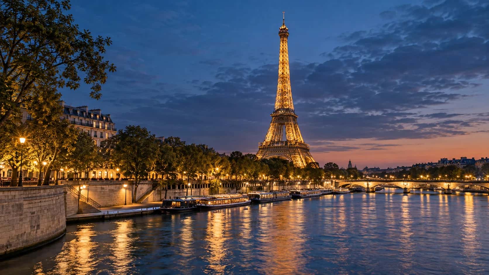 Cityscape of Paris, France, arrival city for this First Class route