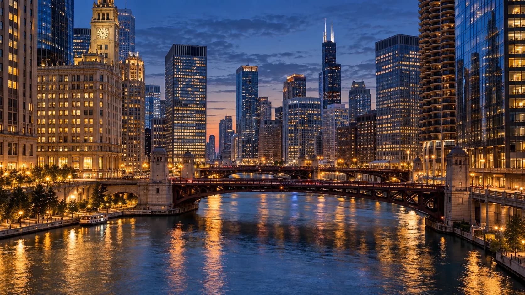 AI-generated editorial view of Chicago