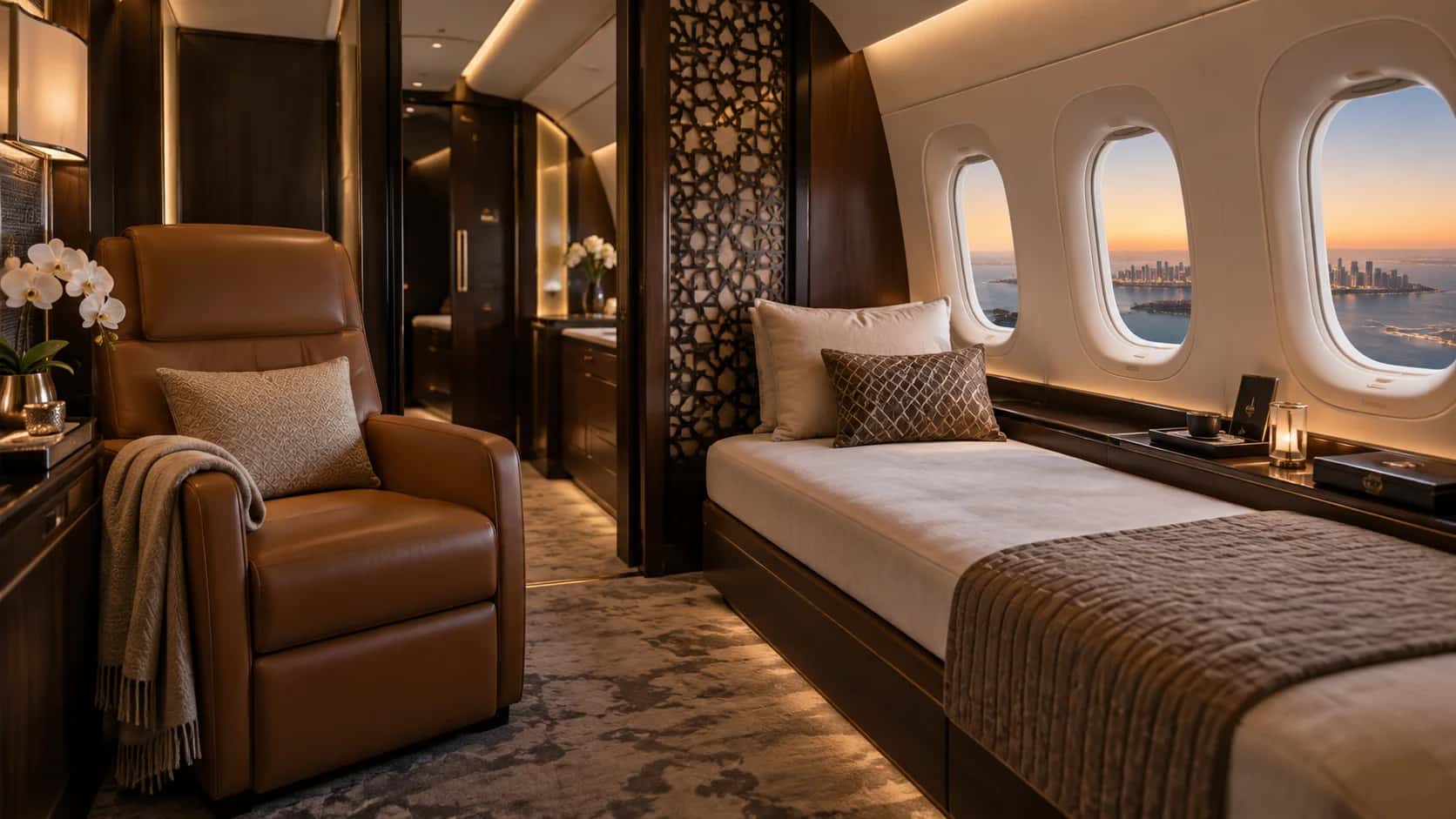 Etihad First Class, The Apartments cabin, private suite interior on Etihad Airways