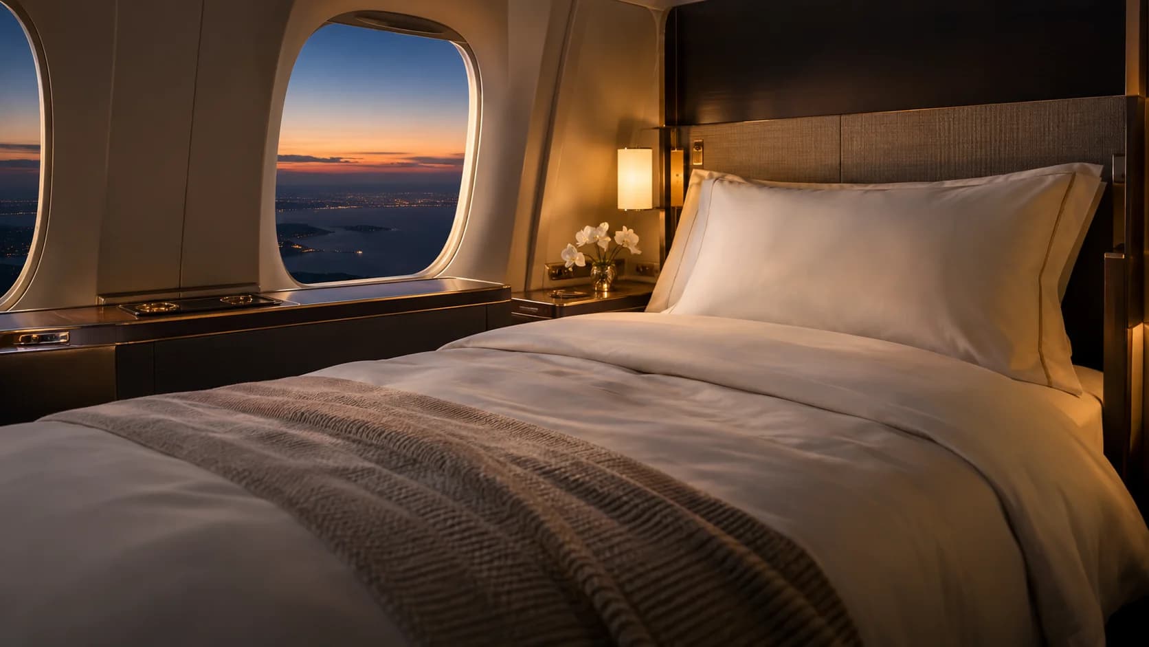 Editorial illustration for The Best First Class Suites in the Sky