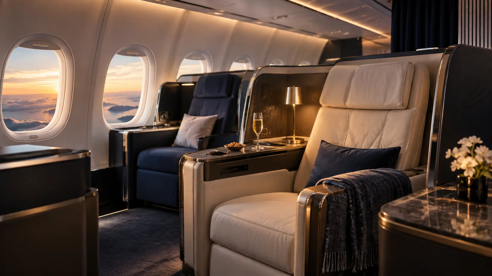 Editorial illustration for Business Class vs. First Class: Is It Really Worth It?