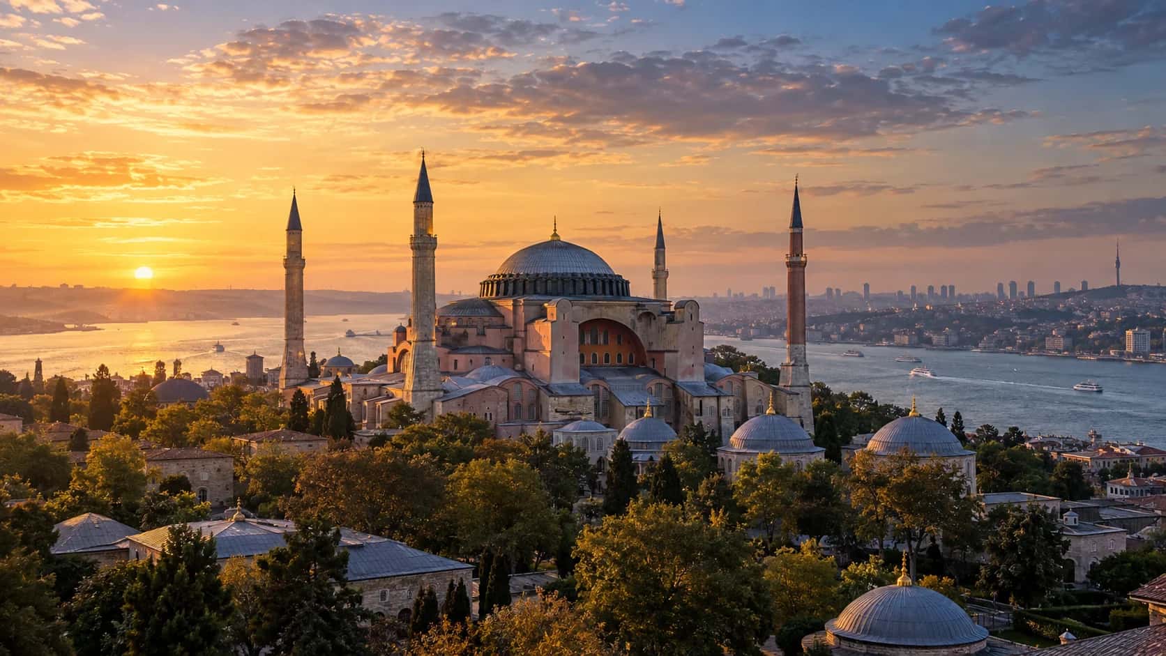 Cityscape of Istanbul, Turkey, arrival city for this First Class route