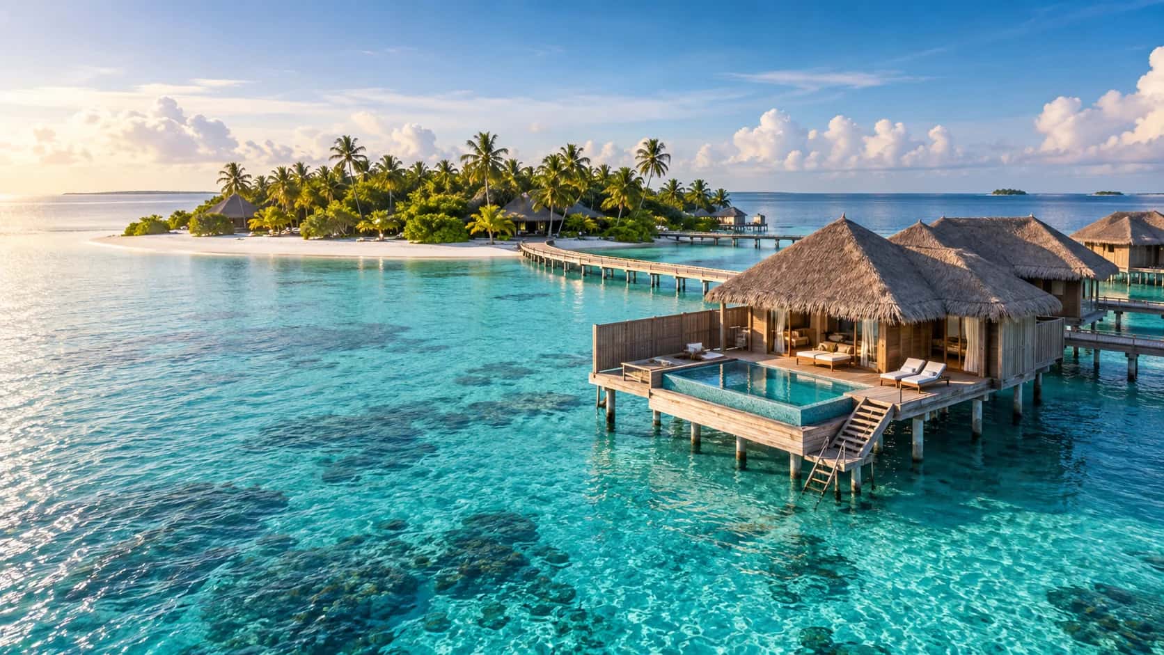 Cityscape of Malé, Maldives, arrival city for this First Class route