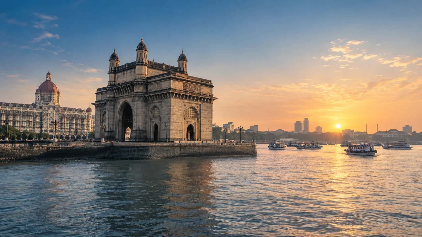 Cityscape of Mumbai, India, arrival city for this First Class route