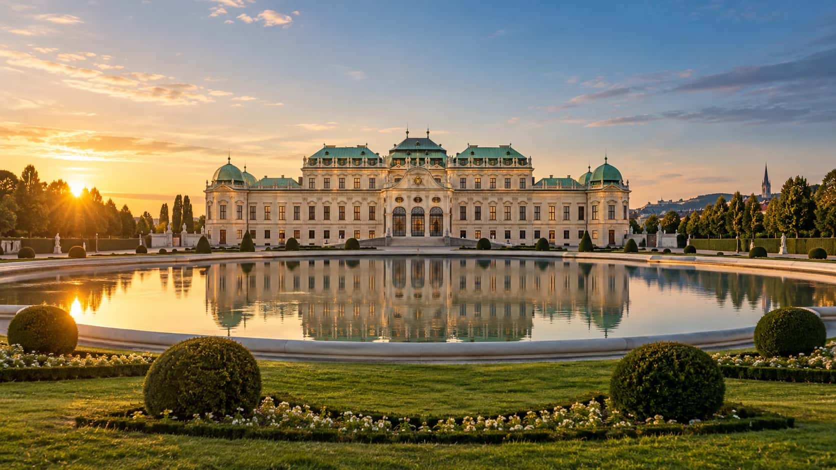 Cityscape of Vienna, Austria, arrival city for this First Class route