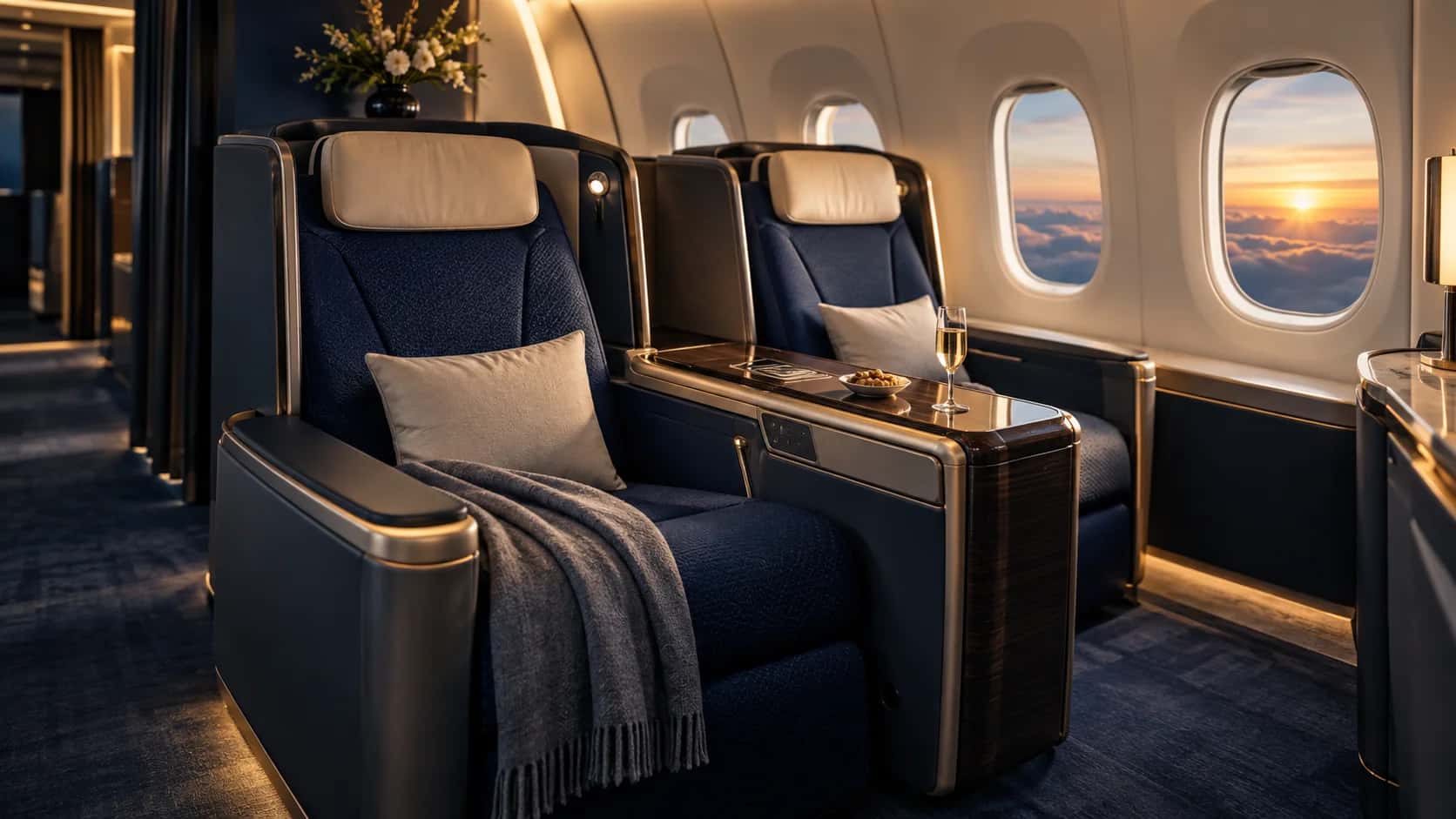 Two First Class cabins compared side by side